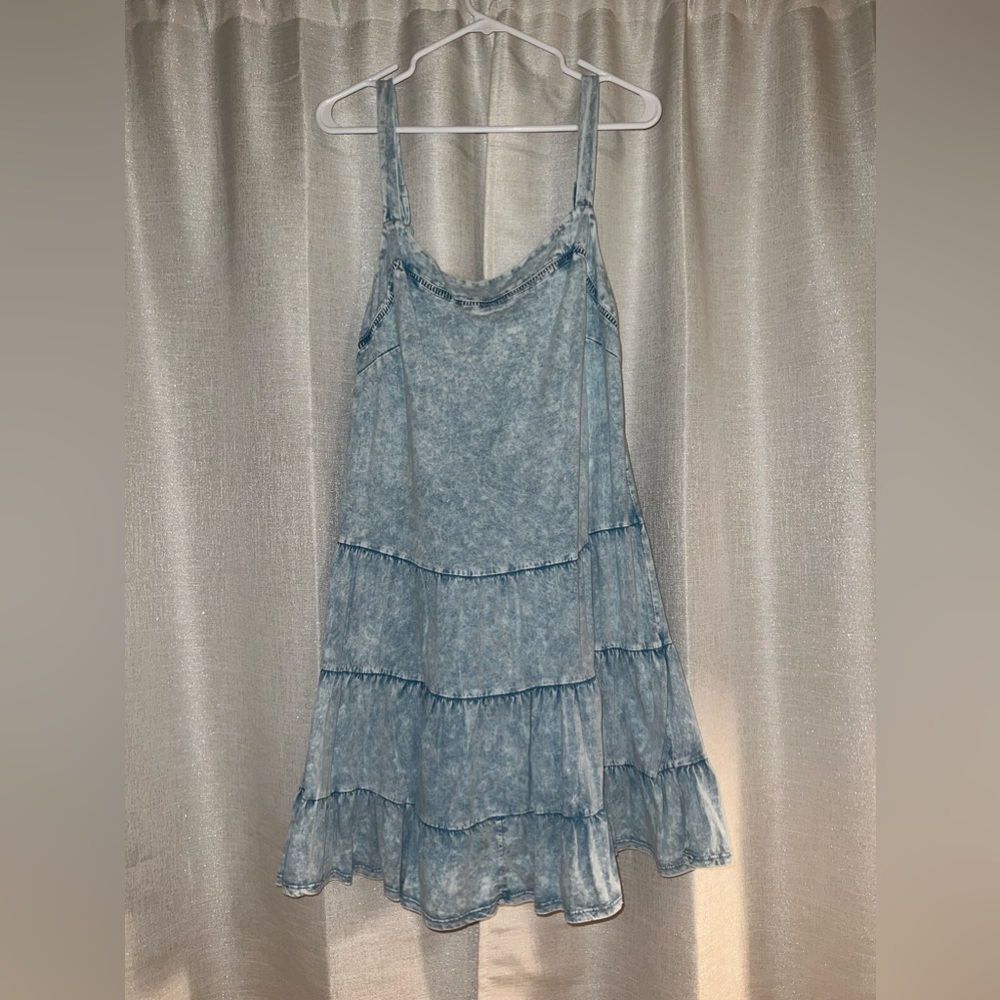 SO Acid Wash Peplum Dress